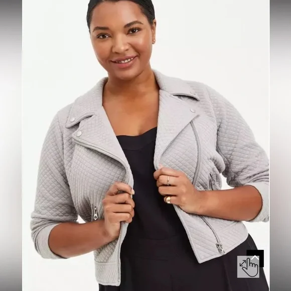 Torrid Gray Quilted Women's Jacket - Picture 3 of 6
